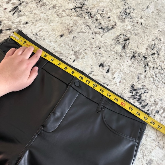 NYDJ Black Faux Leather Marilyn Straight Leg Pants Sculp-Her 
Jeans 16 - Picture 8 of 16